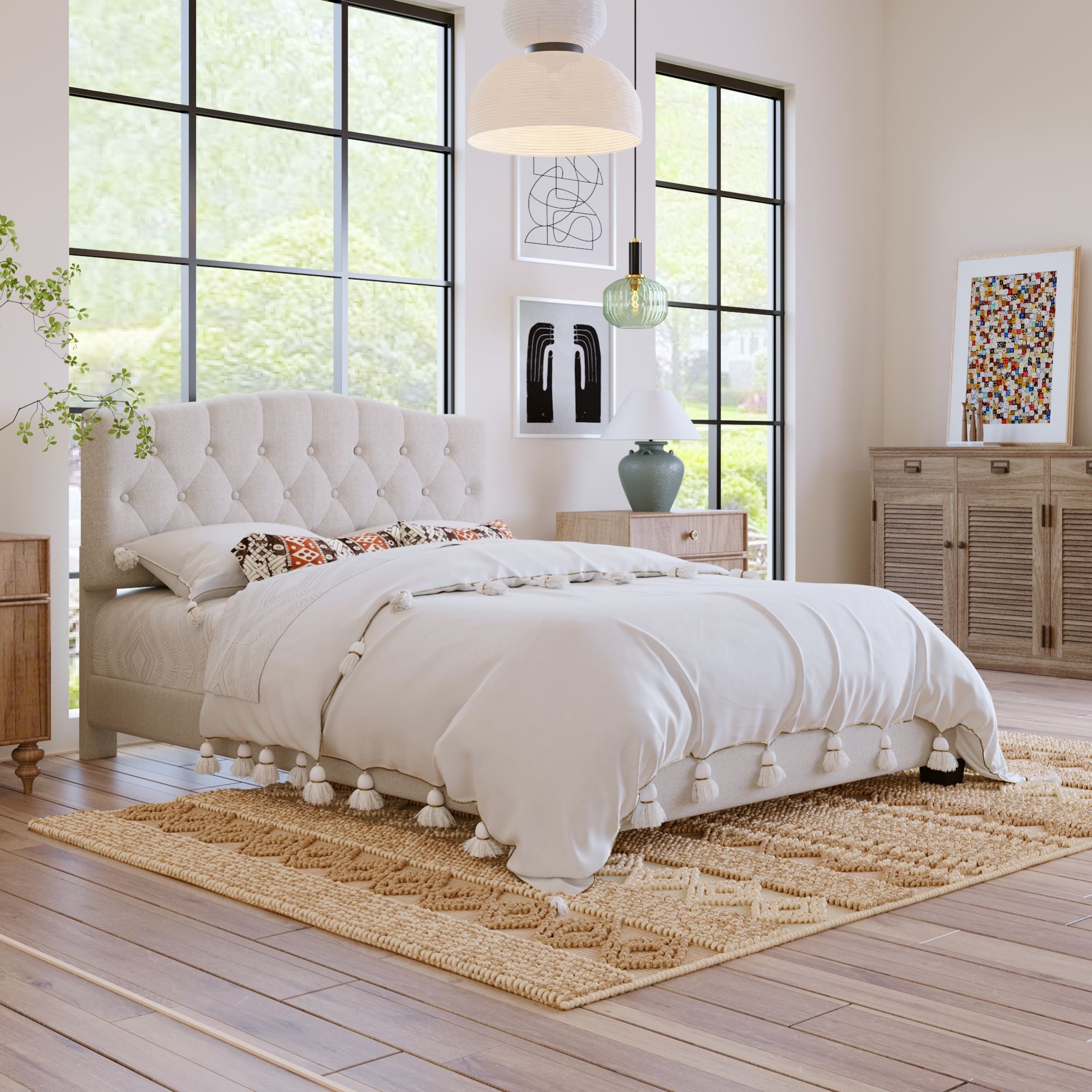 Davina upholstered hotsell wingback headboard